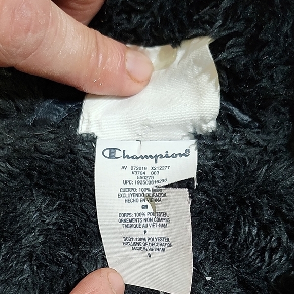 Champion Black Hooded Trench Coat Sylye Vintage Coat. 90s - Picture 12 of 12